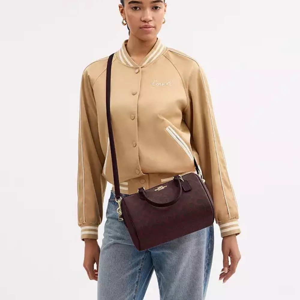 Coach Rowan Satchel Bag In Signature Canvas - Picture 4 of 12